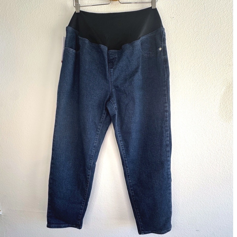 NEW Isabel Maternity Ingrid & Isabel Slim Straight Jeans Dark Wash Size 16